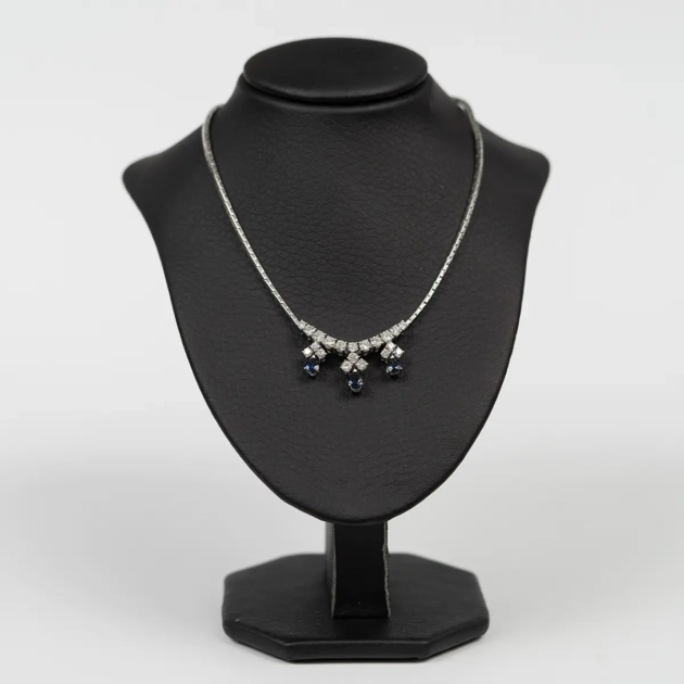 Colier aur 18k cu safire si diamante