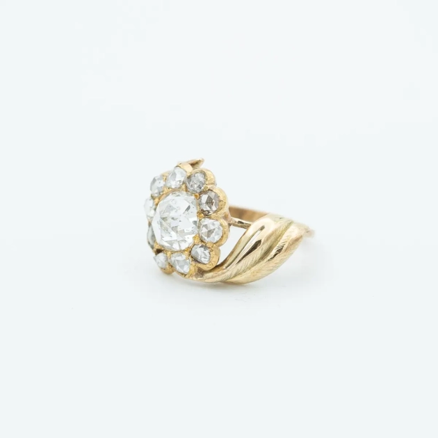Inel vintage aur 18k cu diamante 3,19ct