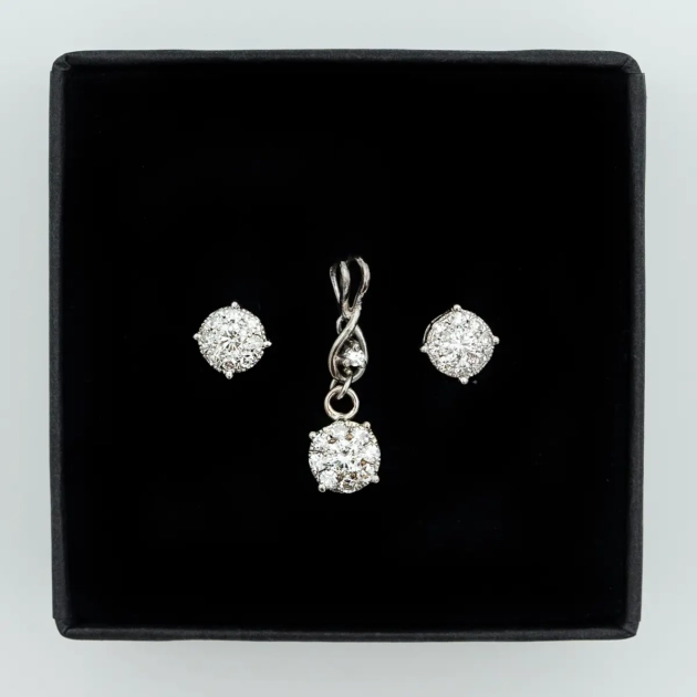 Set aur 10k cu diamante 1,5ct