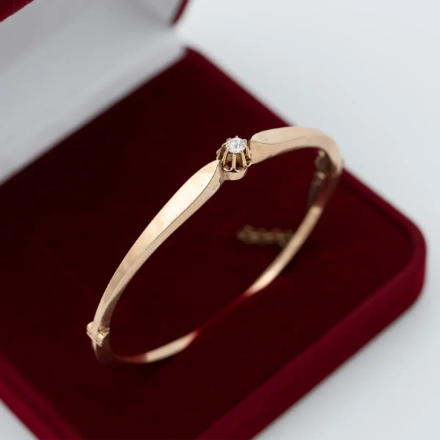 Bratara vintage aur 14k cu diamant, Romania 1926-1937