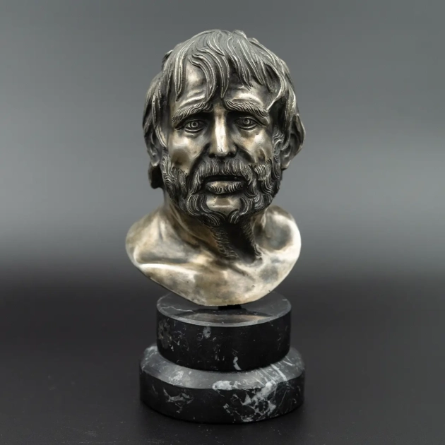 Bust Seneca, argint masiv, autor Vincenzo Gemito