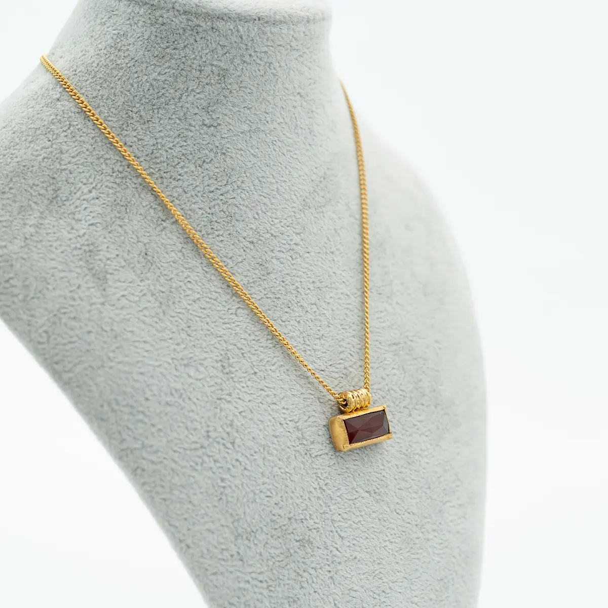 Colier aur 24k cu pandant carneol, China - imagine 2