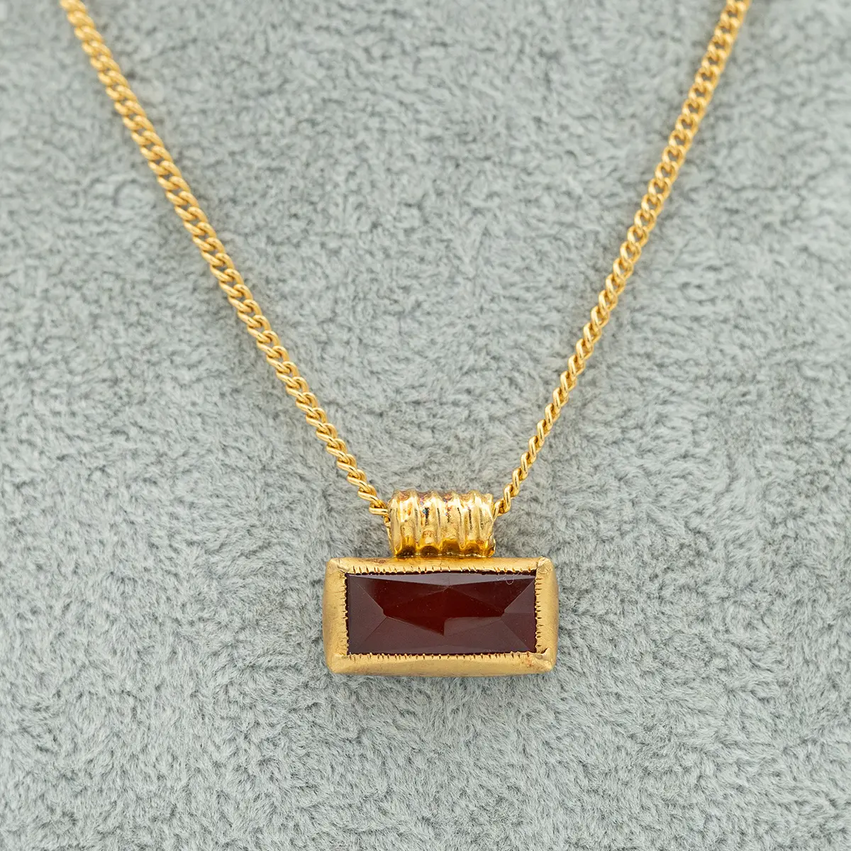 Colier aur 24k cu pandant carneol, China - imagine 4