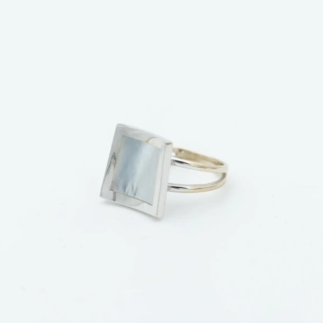 Inel aur 18k si sidef
