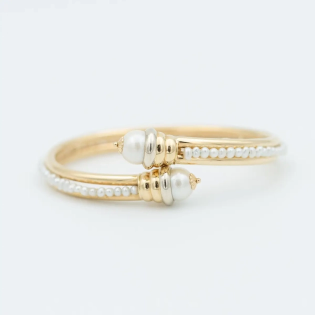 Bratara vintage aur 18k si perle de cultura