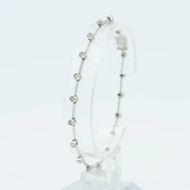 Bratara vintage aur alb 18k si diamante 1ct