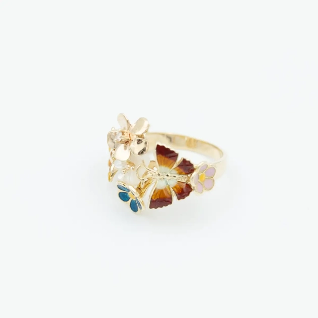 Inel aur 14k, email, Roberto Bravo