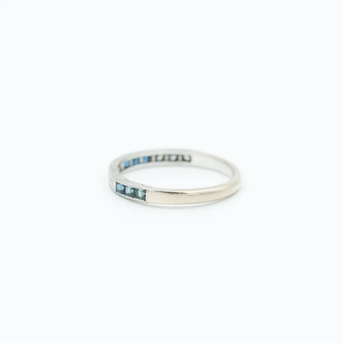 Inel tip riviera, aur 18k, safir, diamante - imagine 3