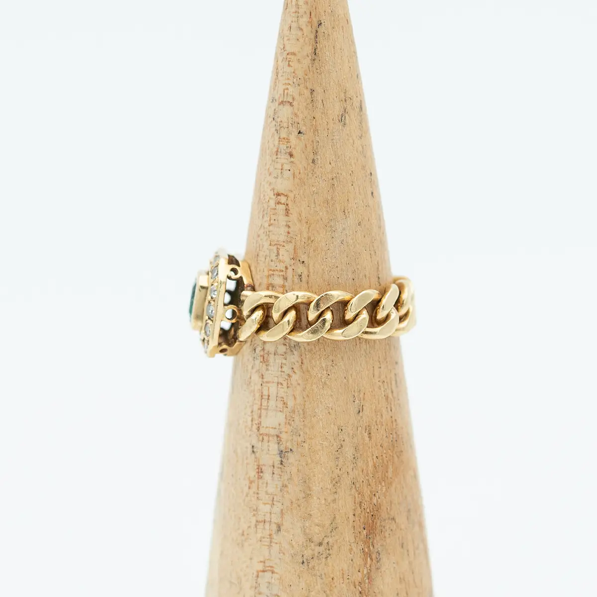 Inel vintage aur 18k, smarald, diamante - imagine 3