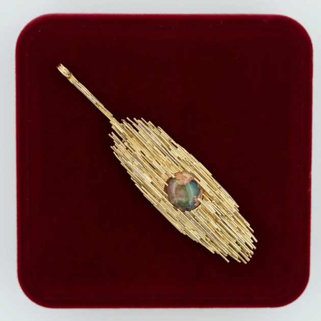 Pandant creatie, aur 18k si opal natural Australia