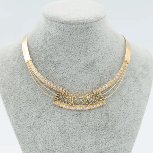 Colier creatie, aur 18K, diamante 2,90ct
