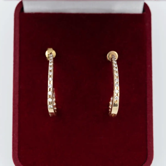 Cercei vintage aur 14 k, diamante 0,7 ct