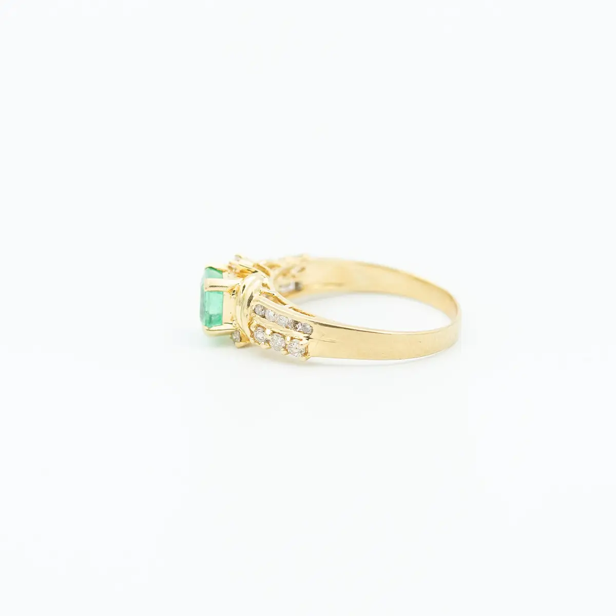 Inel aur 18k, smarald 1 ct. si diamante 0,5 ct - imagine 3