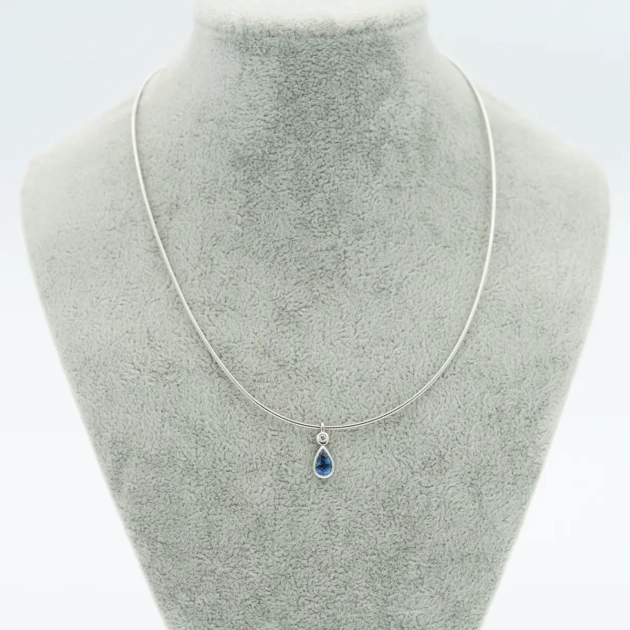 Colier aur 18k safir si diamant