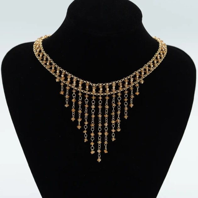 Colier aur 18k si citrin natural