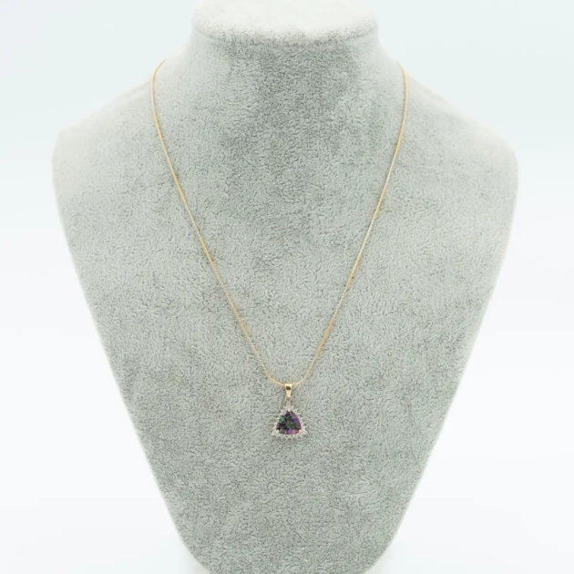 Colier aur 18k si topaz mistic natural firma UNOAERE