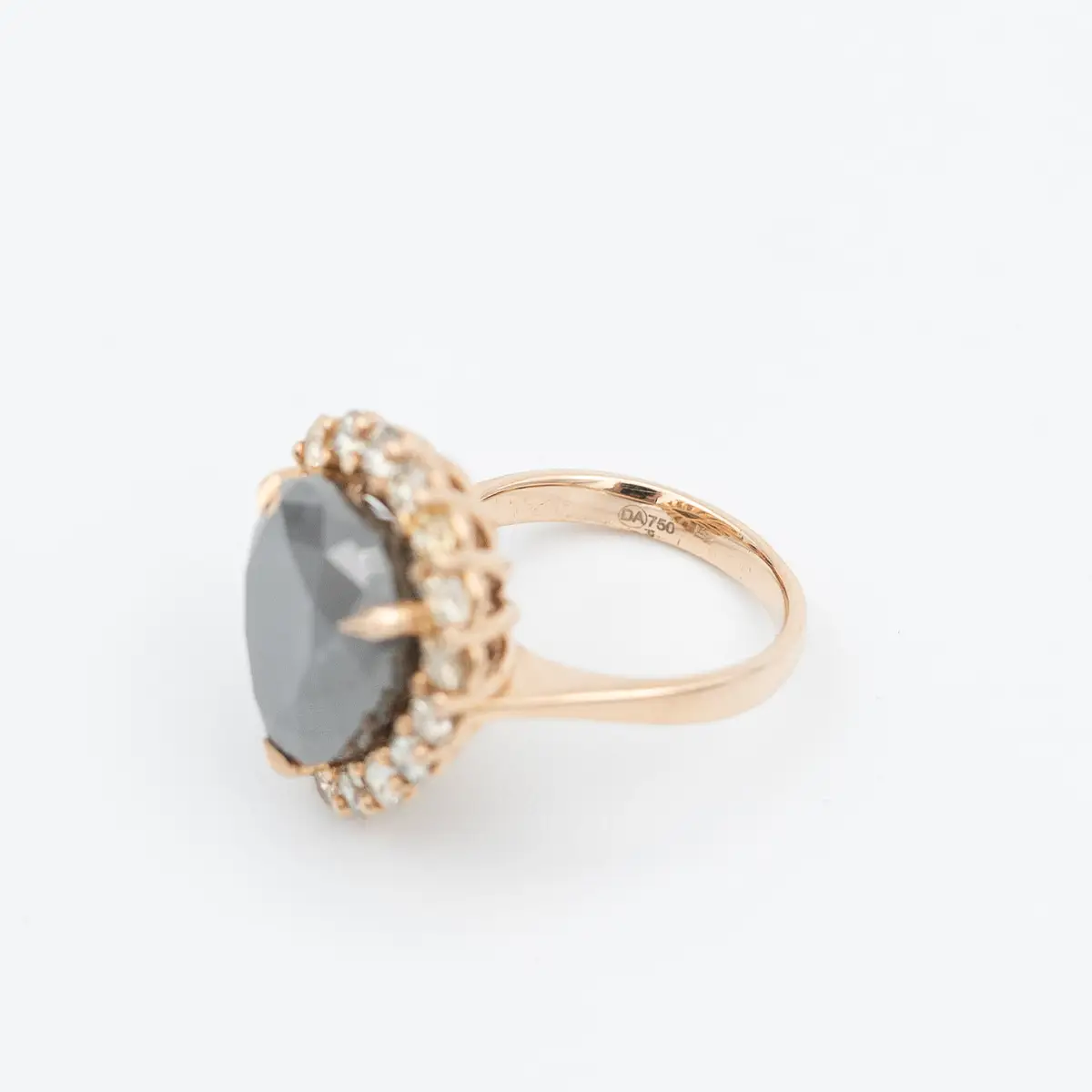 Inel aur 18k, diamant 13,83ct, Fancy Dark Gray, certificat G.I.A. - imagine 5