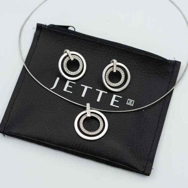 Set argint firma JETTE, cercei si colier