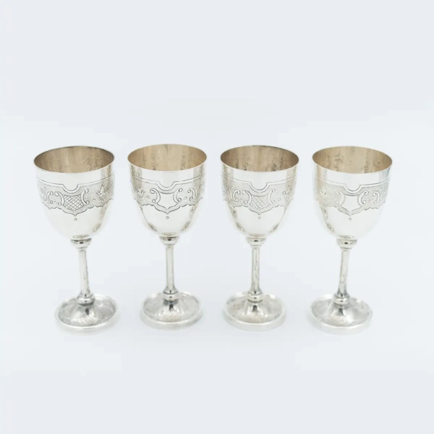 Set de patru pahare argint masiv - Suedia 1930-1940