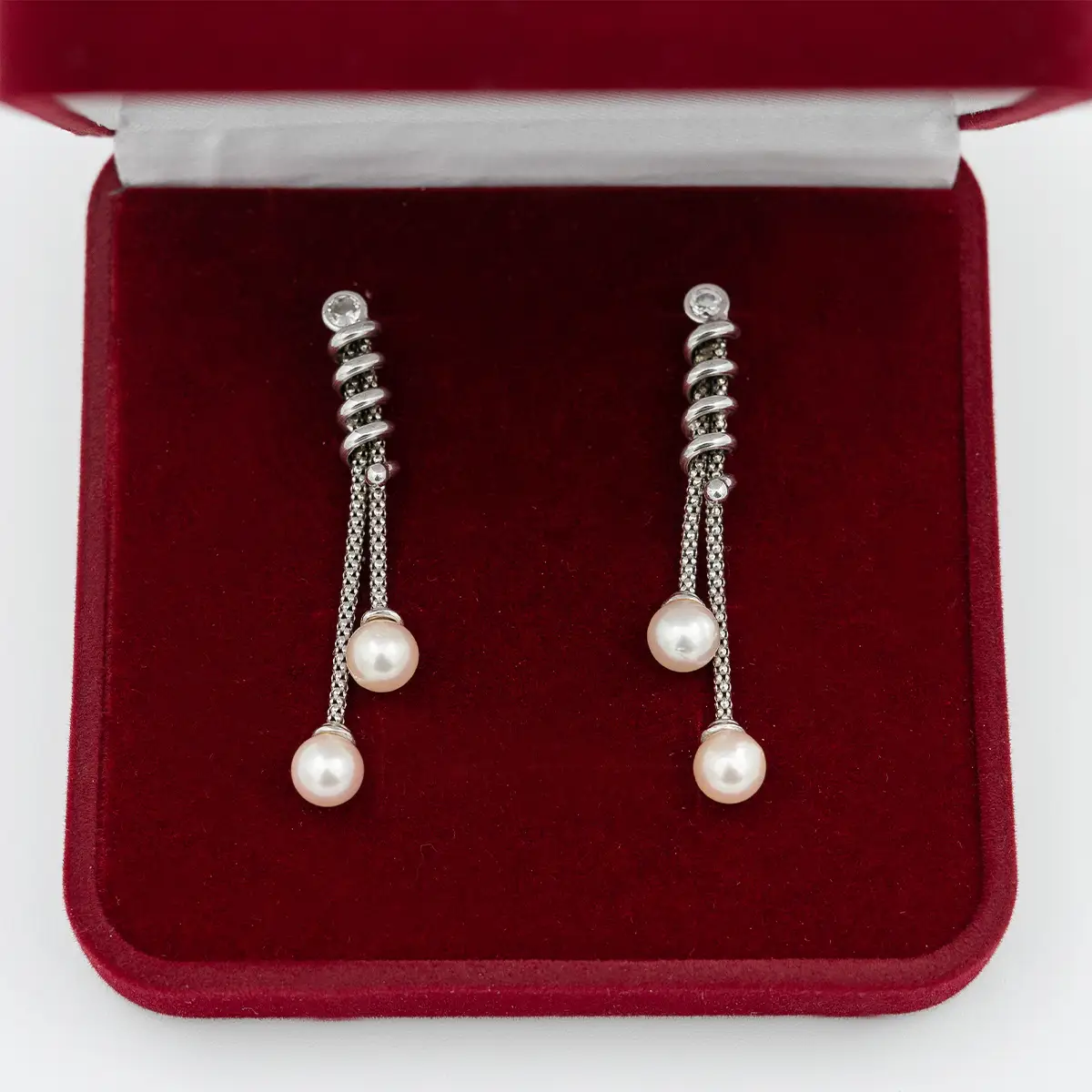 Cercei de aur 14 k si perle de cultura
