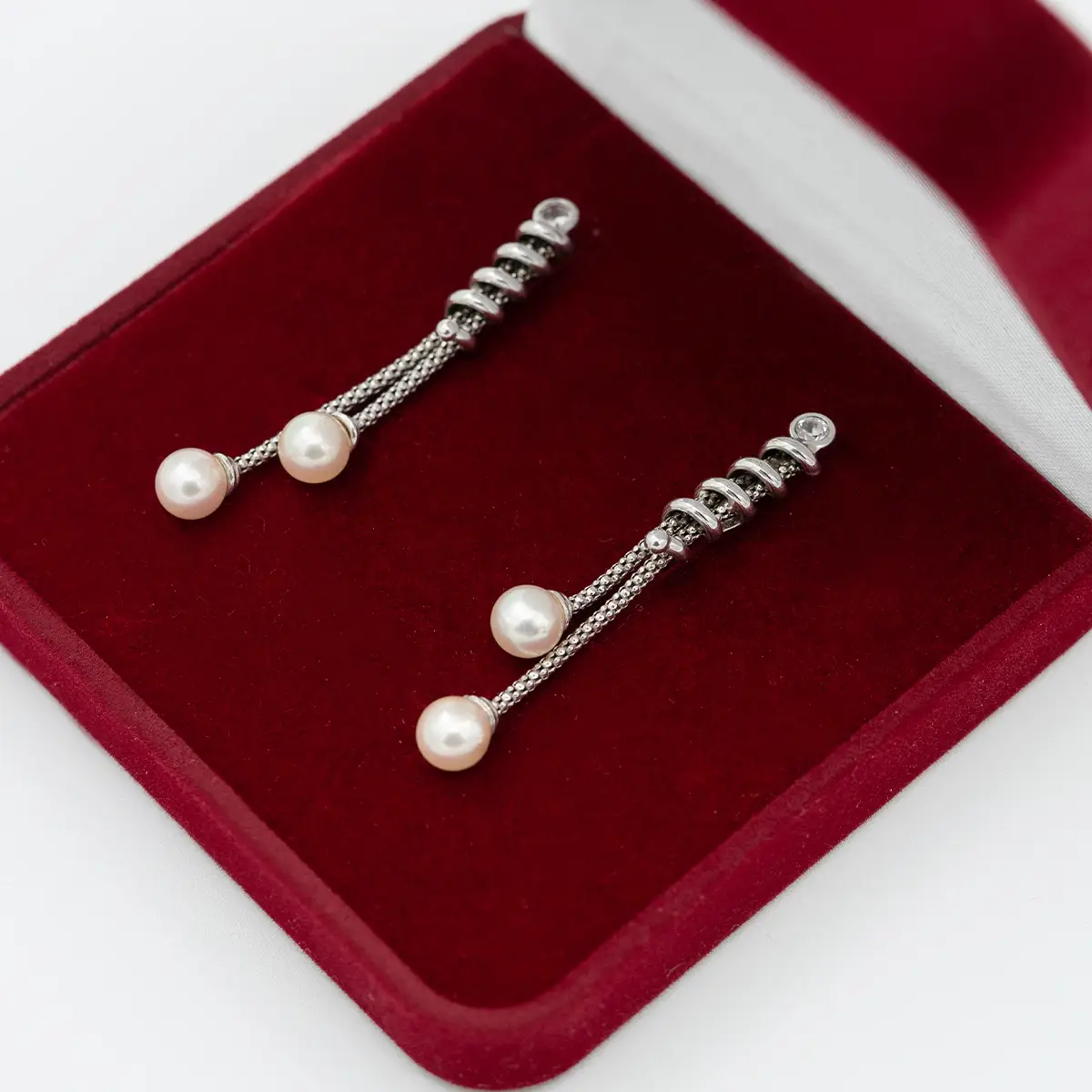 Cercei de aur 14 k si perle de cultura - imagine 2