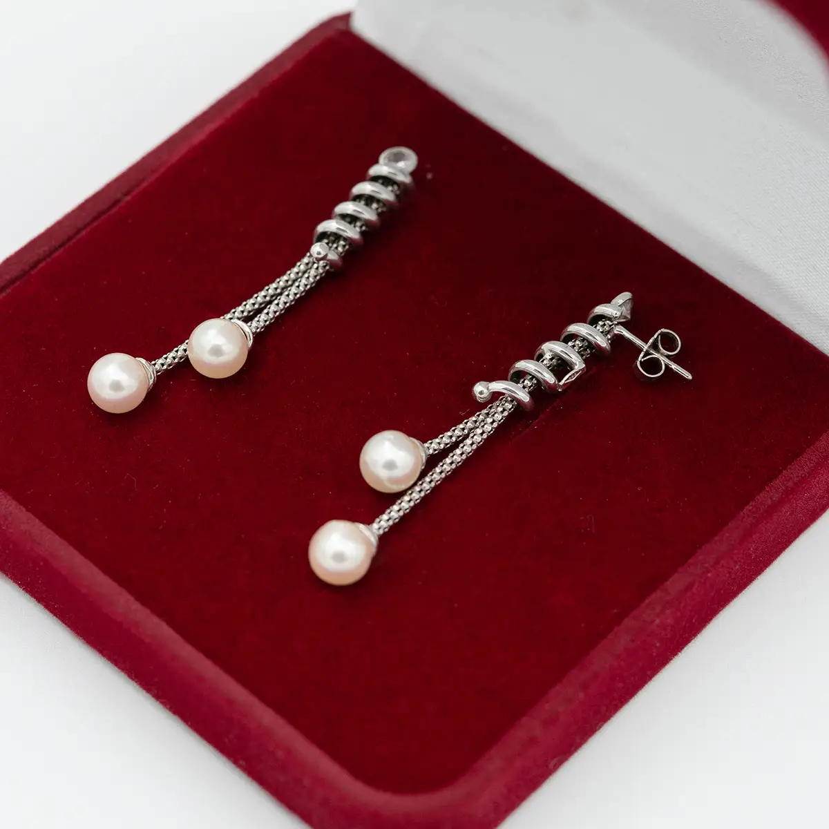 Cercei de aur 14 k si perle de cultura - imagine 3