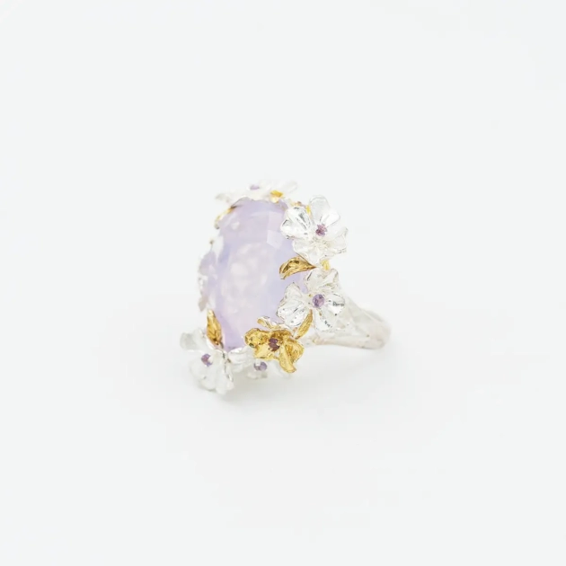 Inel argint, creatie, cuart lavanda 35 ct