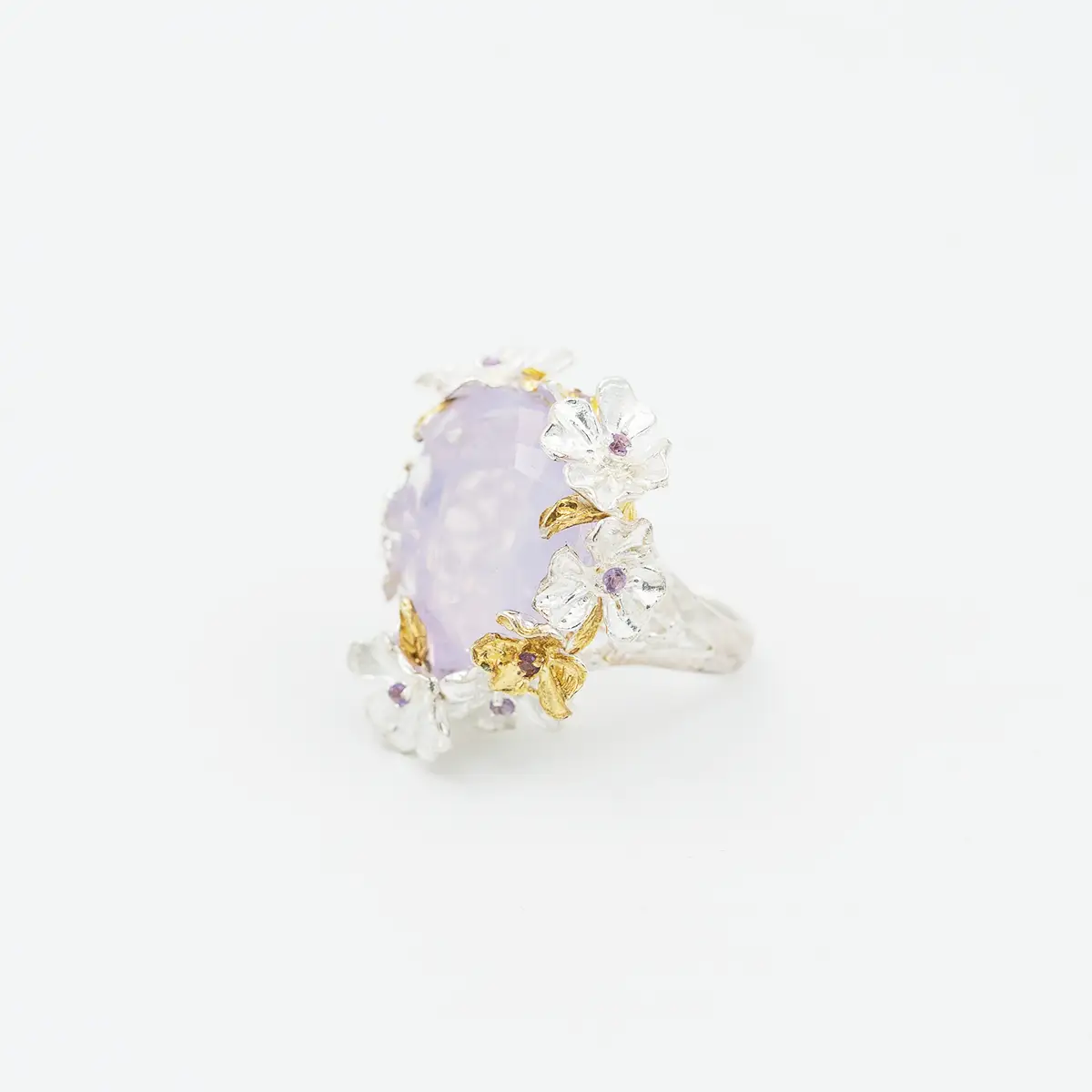 Inel argint, creatie, cuart lavanda 35 ct