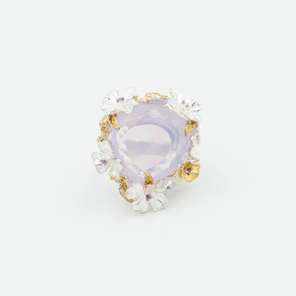 Inel argint, creatie, cuart lavanda 35 ct - imagine 2