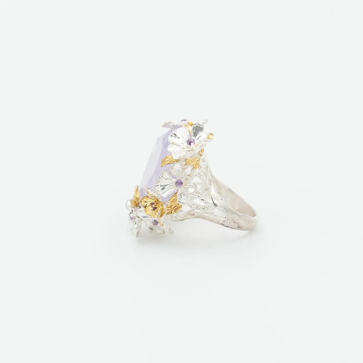 Inel argint, creatie, cuart lavanda 35 ct - imagine 3