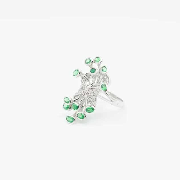 Inel argint cu peridot birmanez