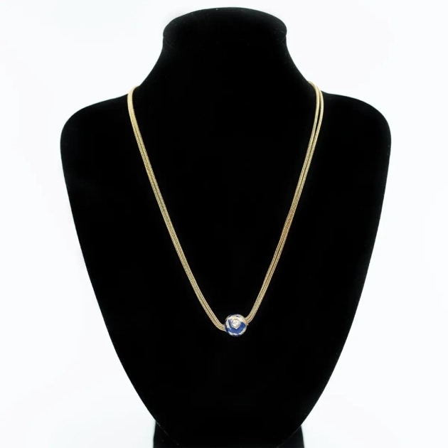 Colier sec XIX, aur 18K, diamant 0,15 ct