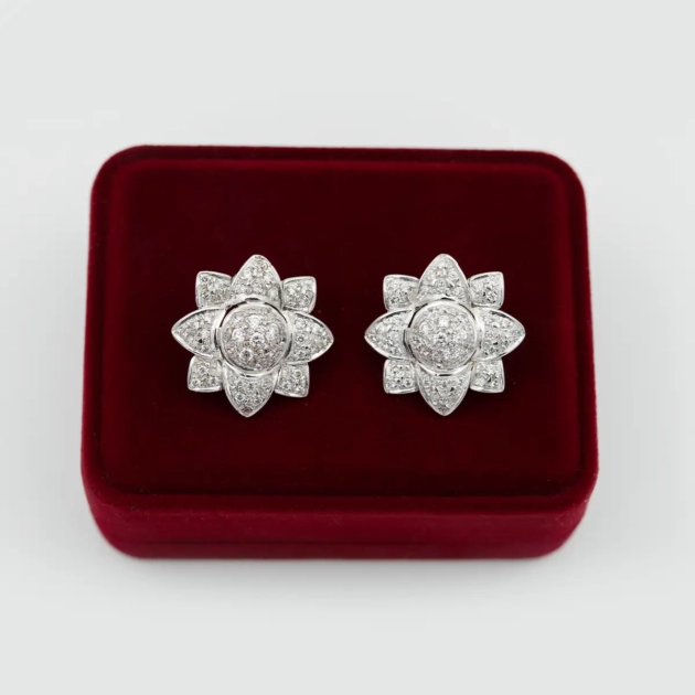 Cercei vintage aur 18k si cubic zirconia