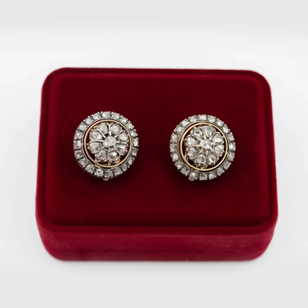 Cercei vintage aur 18k si diamante 3.5ct
