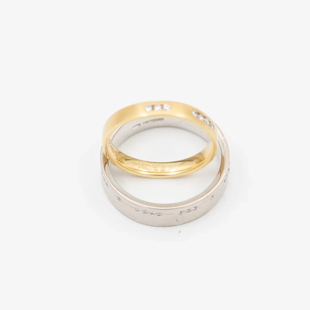 Verighete pereche, aur 18k si diamante