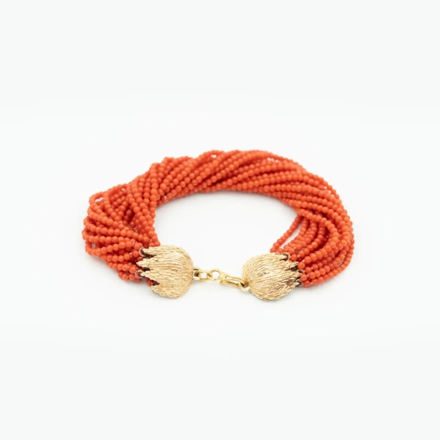 Bratara aur 14k si coral natural