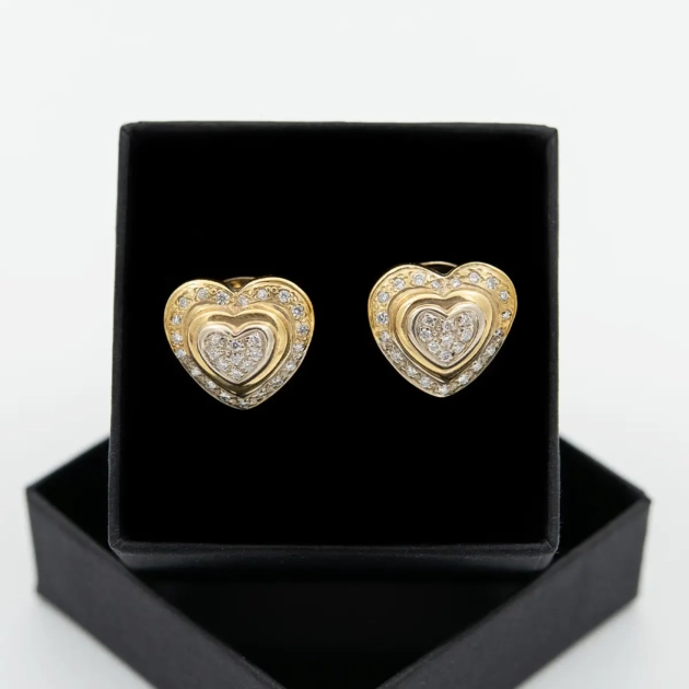 Cercei vintage aur 18k si diamante 1ct
