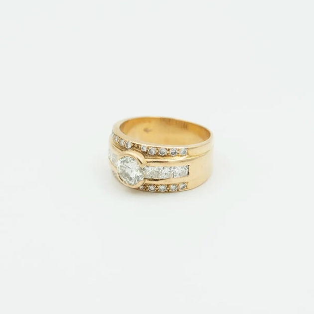 Inel vintage aur 18k si diamante 3ct