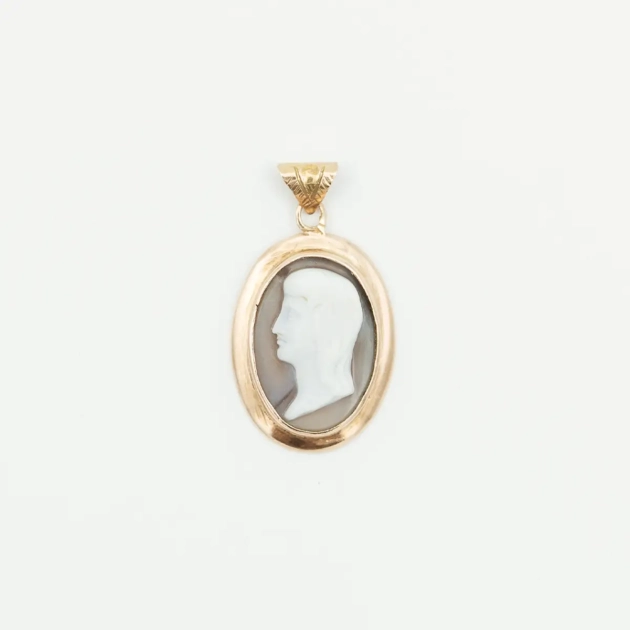 Pandant cu camee aur 14k