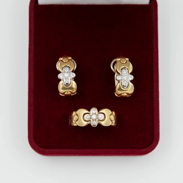 Set aur 18k cu diamante ce totalizeaza 0.3ct