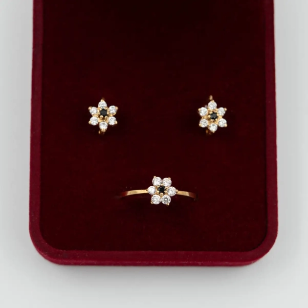 Set aur 18k, safir si cubic zirconia