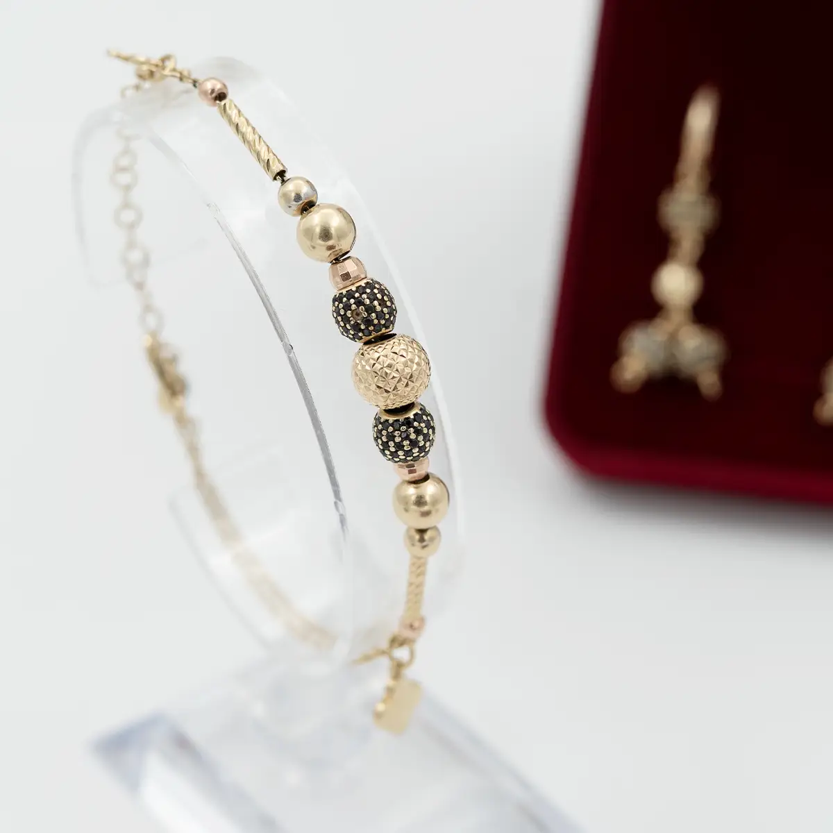 Set cercei si bratara, aur 14k si cubic zirconia - imagine 2