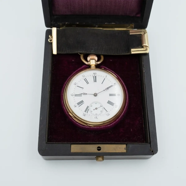 Ceas de buzunar aur 18k, datat 1874