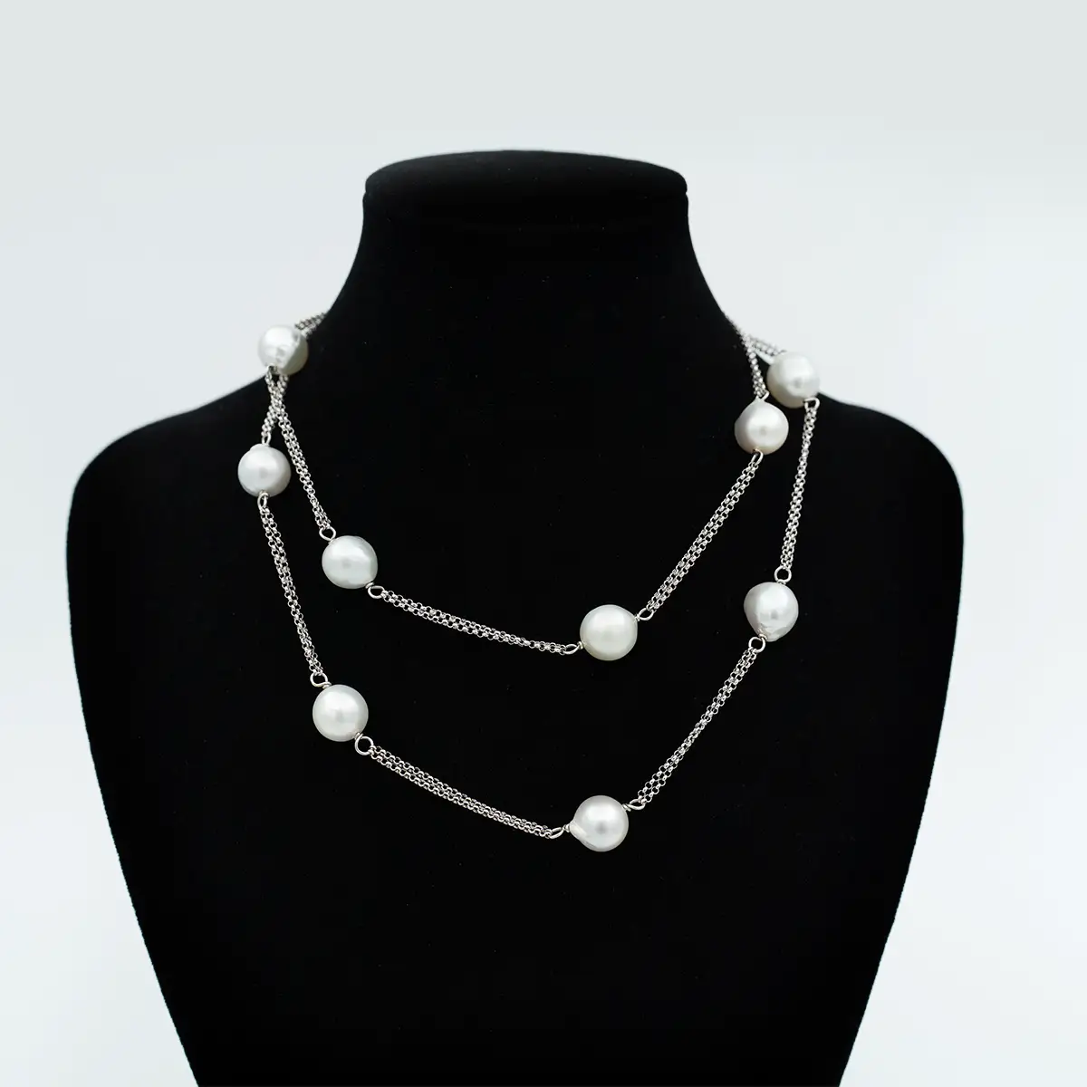 Colier aur 18k si perle salbatice