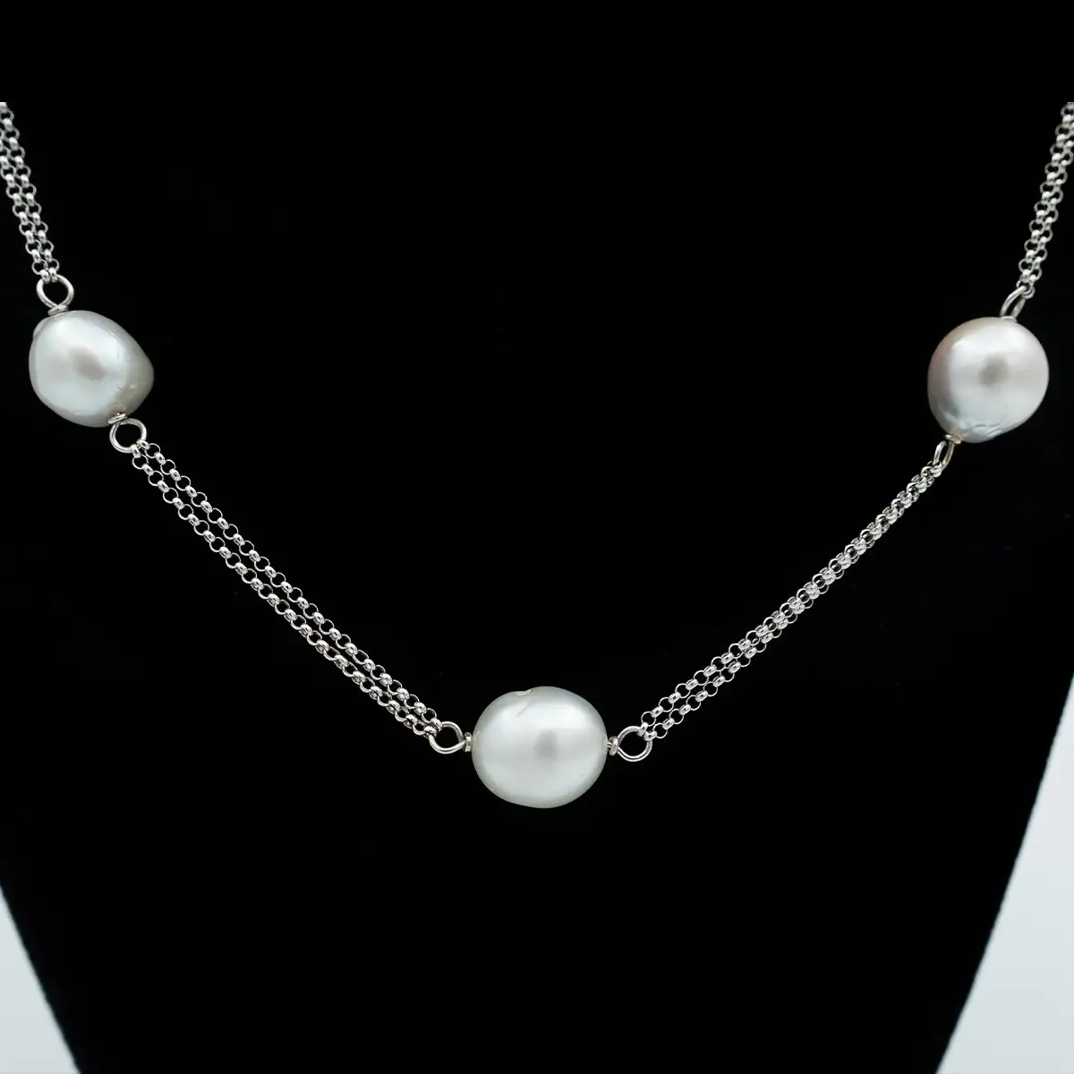 Colier aur 18k si perle salbatice - imagine 4