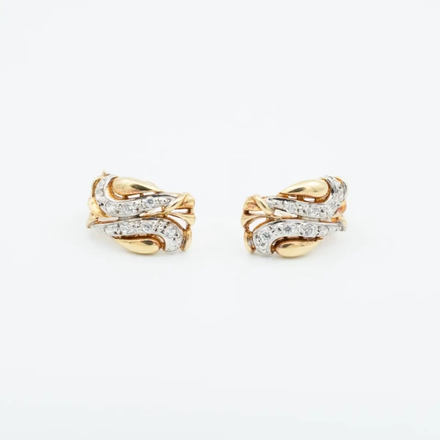 Cercei aur 18k si cubic zirconia