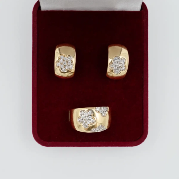 Set aur 18k si cubic zirconia