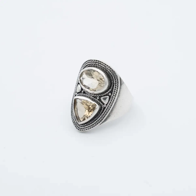 Inel argint masiv si citrin natural 2,5 ct