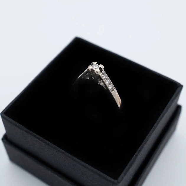 Inel vintage aur 18K, diamante 0.2 ct
