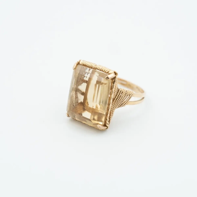 Inel vintage aur 18K cu citrin natural 18ct